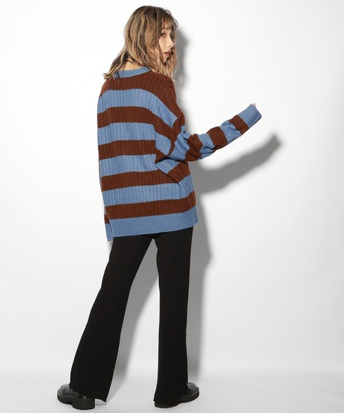 PBLIM（ページボーイリム）の「【PAGEBOYLIM】ボーダーニット（Tシャツ/カットソー・レディース・ブラック系その他/ブラウン系その他・MEDIUM/LARGE）」の22枚目の写真