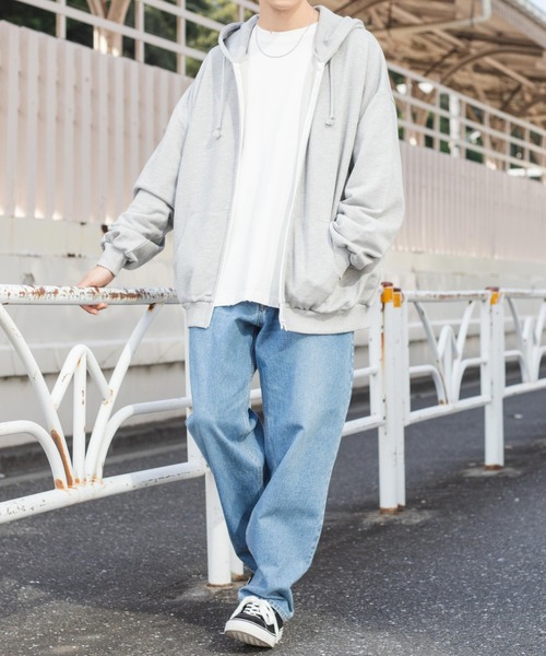 WEGO（ウィゴー）の「WEGO/【WEB限定】ヘビーウエイトビッグシルエット ジップパーカー（パーカー・メンズ・ダークグリーン/ネイビー/オートミール/杢グレー/スミクロ・MEDIUM/LARGE）」の6枚目の写真