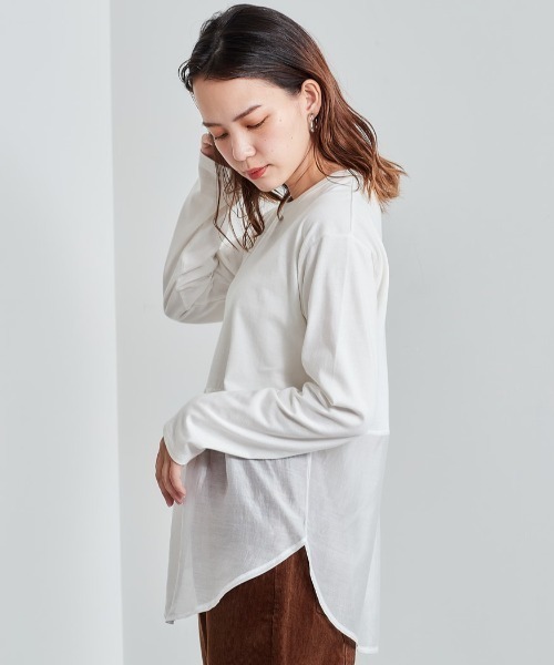 cepo(セポ)の「ボトムシアーレイヤードロンTee(Tシャツ/カットソー・レディース・パープル/グレー/オフホワイト・M)」の4枚目の写真