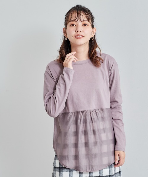cepo(セポ)の「ボトムシアーレイヤードロンTee(Tシャツ/カットソー・レディース・パープル/グレー/オフホワイト・M)」の7枚目の写真
