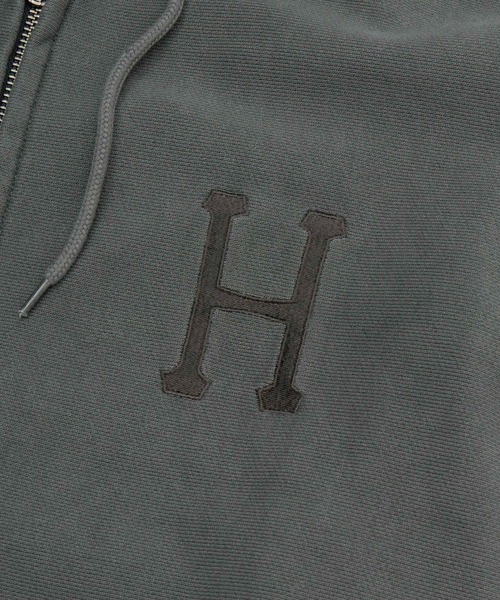 HUF（ハフ）の「OD CLASSIC H FULL ZIP HOODIE / HUF フード パーカー（パーカー・メンズ・ブラック/ブラウン系その他・SMALL/MEDIUM/LARGE/X-LARGE/XX-LARGE）」の3枚目の写真