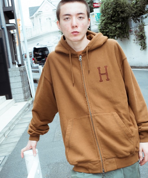 HUF（ハフ）の「OD CLASSIC H FULL ZIP HOODIE / HUF フード パーカー（パーカー・メンズ・ブラック/ブラウン系その他・SMALL/MEDIUM/LARGE/X-LARGE/XX-LARGE）」の6枚目の写真