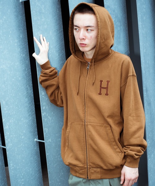 HUF（ハフ）の「OD CLASSIC H FULL ZIP HOODIE / HUF フード パーカー（パーカー・メンズ・ブラック/ブラウン系その他・SMALL/MEDIUM/LARGE/X-LARGE/XX-LARGE）」の5枚目の写真
