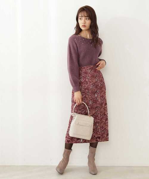 PROPORTION BODY DRESSING(プロポーションボディドレッシング)の「【美人百花11月号 掲載商品】カットワークナロースカート / 1211220019(スカート・レディース・ダークブラウン/ブルー/ベージュ/ブラウン・MEDIUM/SMALL)」の12枚目の写真