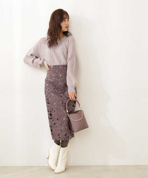 PROPORTION BODY DRESSING(プロポーションボディドレッシング)の「【美人百花11月号 掲載商品】カットワークナロースカート / 1211220019(スカート・レディース・ダークブラウン/ブルー/ベージュ/ブラウン・MEDIUM/SMALL)」の16枚目の写真