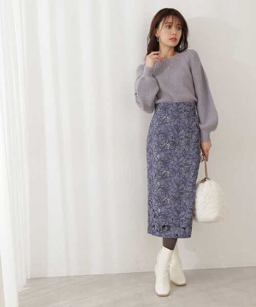 PROPORTION BODY DRESSING(プロポーションボディドレッシング)の「【美人百花11月号 掲載商品】カットワークナロースカート / 1211220019(スカート・レディース・ダークブラウン/ブルー/ベージュ/ブラウン・MEDIUM/SMALL)」の21枚目の写真