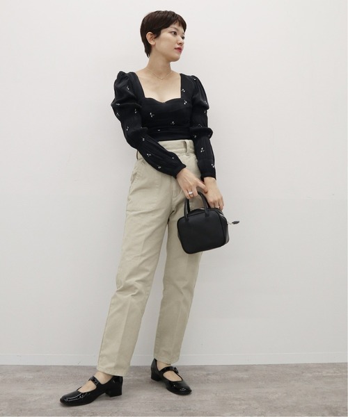 EDIT. FOR LULU（エディットフォールル）の「ピースダイストレートパンツ（チノパンツ・レディース・ホワイト/ベージュ・38/36/34）」の3枚目の写真