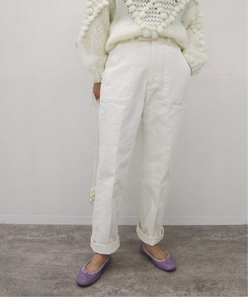 EDIT. FOR LULU（エディットフォールル）の「ピースダイストレートパンツ（チノパンツ・レディース・ホワイト/ベージュ・38/36/34）」の17枚目の写真