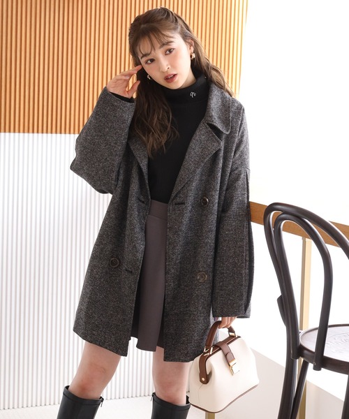 one after another NICE CLAUP（ワンアフターアナザーナイスクラップ）の「この1枚があれば一気に旬なスタイリングに。イニシャルハイネックトップス（Tシャツ/カットソー・レディース・ブラック/レッド/オフホワイト/サックスブルー・FREE）」の19枚目の写真