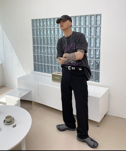 HOLY IN CODE(ホーリーインコード)の「HOLY IN CODE 繧ケ繝ェ繝繝輔ぅ繝・ヨ繧ケ繝医Ξ繝シ繝医せ繝ゥ繝・け繧ケ(スラックス・メンズ・ブラック/グレー・SMALL/MEDIUM/LARGE)」の7枚目の写真