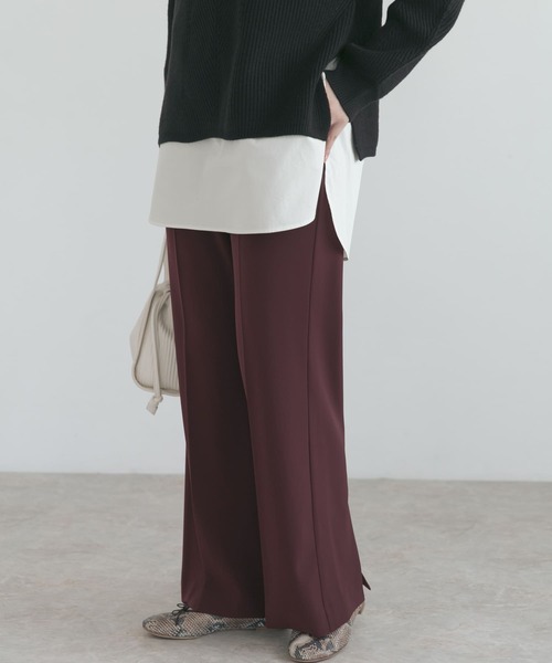 URBAN RESEARCH ROSSO WOMEN（アーバンリサーチ　ロッソ）の「ハイウエストセミフレアパンツ（その他パンツ・レディース・オリーブ/マスタード/バーガンディー・38/36）」の3枚目の写真