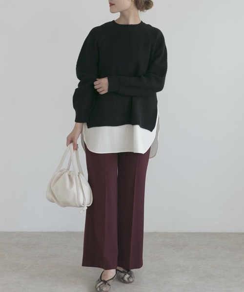 URBAN RESEARCH ROSSO WOMEN（アーバンリサーチ　ロッソ）の「ハイウエストセミフレアパンツ（その他パンツ・レディース・オリーブ/マスタード/バーガンディー・38/36）」の12枚目の写真