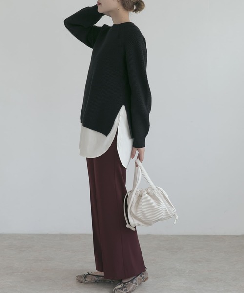 URBAN RESEARCH ROSSO WOMEN（アーバンリサーチ　ロッソ）の「ハイウエストセミフレアパンツ（その他パンツ・レディース・オリーブ/マスタード/バーガンディー・38/36）」の11枚目の写真