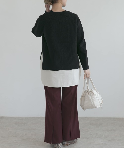 URBAN RESEARCH ROSSO WOMEN（アーバンリサーチ　ロッソ）の「ハイウエストセミフレアパンツ（その他パンツ・レディース・オリーブ/マスタード/バーガンディー・38/36）」の10枚目の写真