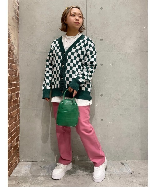 WC(ダブル シー)の「チェッカーグリーンカーディガン(カーディガン/ボレロ・レディース・グリーン・FREE)」の12枚目の写真