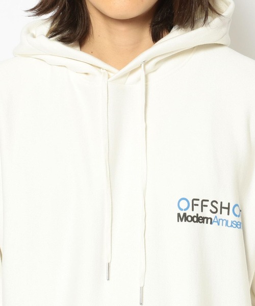 Modern Amusement（モダンアミューズメント）の「ModernAmusement/モダンアミューズメント/オフショアコラボレーションフーディー（パーカー・メンズ・ホワイト/ブラック/ブルー・MEDIUM/LARGE）」の11枚目の写真