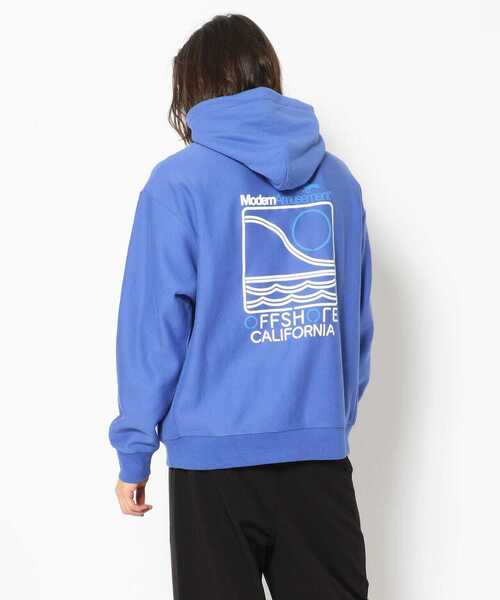 Modern Amusement（モダンアミューズメント）の「ModernAmusement/モダンアミューズメント/オフショアコラボレーションフーディー（パーカー・メンズ・ホワイト/ブラック/ブルー・MEDIUM/LARGE）」の7枚目の写真
