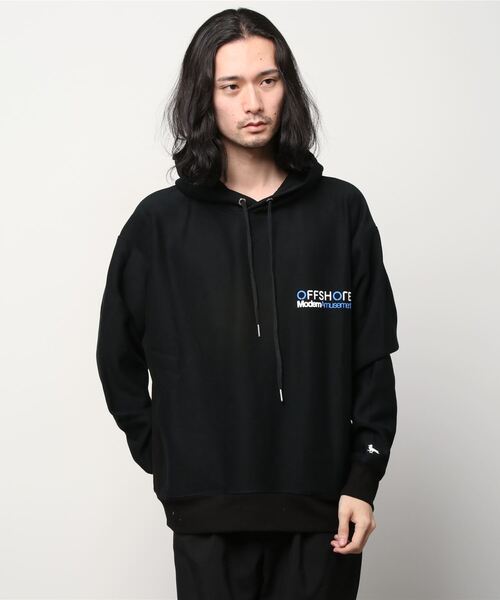 Modern Amusement（モダンアミューズメント）の「ModernAmusement/モダンアミューズメント/オフショアコラボレーションフーディー（パーカー・メンズ・ホワイト/ブラック/ブルー・MEDIUM/LARGE）」の20枚目の写真