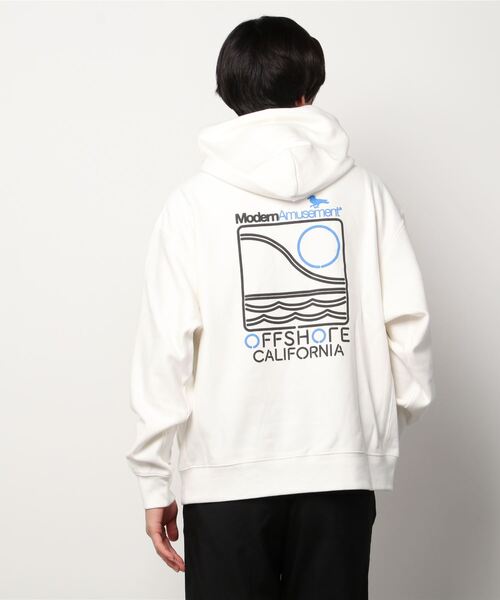 Modern Amusement（モダンアミューズメント）の「ModernAmusement/モダンアミューズメント/オフショアコラボレーションフーディー（パーカー・メンズ・ホワイト/ブラック/ブルー・MEDIUM/LARGE）」の21枚目の写真