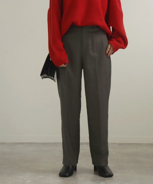 AULI(アウリィ)の「【低身長向けサイズ】PJストレートスラックスパンツ(スラックス・レディース・ブラウン/ダークグレー/レッド・XS/XXS/S)」の9枚目の写真