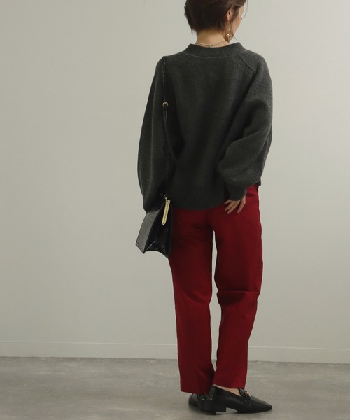 AULI(アウリィ)の「【低身長向けサイズ】PJストレートスラックスパンツ(スラックス・レディース・ブラウン/ダークグレー/レッド・XS/XXS/S)」の14枚目の写真