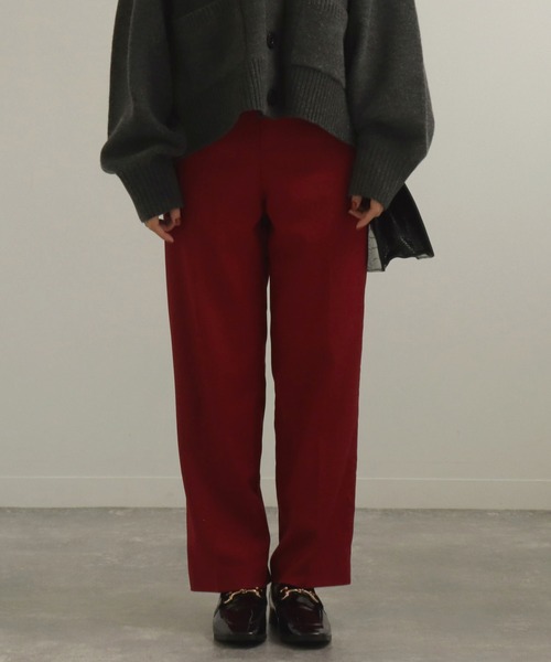 AULI(アウリィ)の「【低身長向けサイズ】PJストレートスラックスパンツ(スラックス・レディース・ブラウン/ダークグレー/レッド・XS/XXS/S)」の21枚目の写真