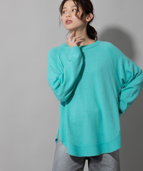 Munich(ミューニック)の「コットンウールジャージサイドジッププルオーバー(ニット/セーター・レディース・ブラック/レッド/ミント/ラベンダー/オートミール・FREE)」の4枚目の写真