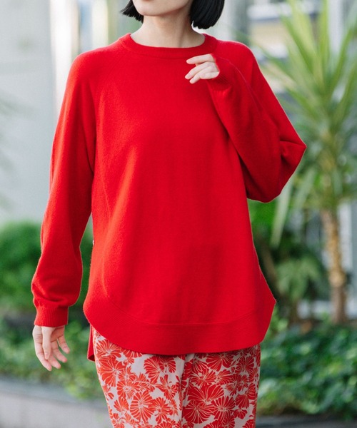 Munich(ミューニック)の「コットンウールジャージサイドジッププルオーバー(ニット/セーター・レディース・ブラック/レッド/ミント/ラベンダー/オートミール・FREE)」の14枚目の写真