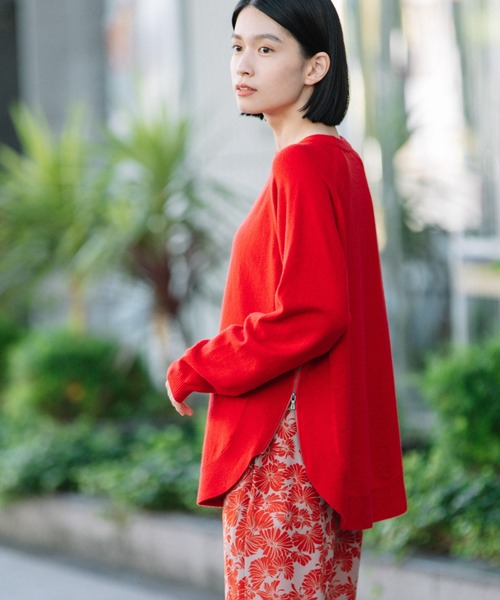 Munich(ミューニック)の「コットンウールジャージサイドジッププルオーバー(ニット/セーター・レディース・ブラック/レッド/ミント/ラベンダー/オートミール・FREE)」の17枚目の写真