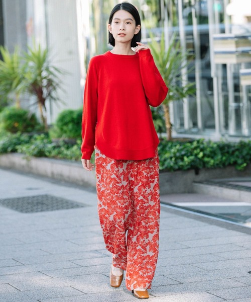 Munich(ミューニック)の「コットンウールジャージサイドジッププルオーバー(ニット/セーター・レディース・ブラック/レッド/ミント/ラベンダー/オートミール・FREE)」の10枚目の写真