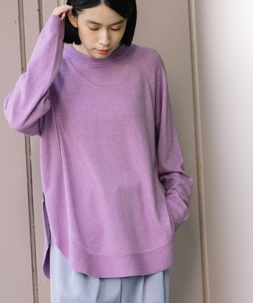 Munich(ミューニック)の「コットンウールジャージサイドジッププルオーバー(ニット/セーター・レディース・ブラック/レッド/ミント/ラベンダー/オートミール・FREE)」の22枚目の写真