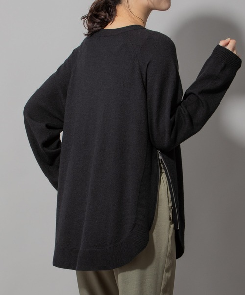 Munich(ミューニック)の「コットンウールジャージサイドジッププルオーバー(ニット/セーター・レディース・ブラック/レッド/ミント/ラベンダー/オートミール・FREE)」の8枚目の写真