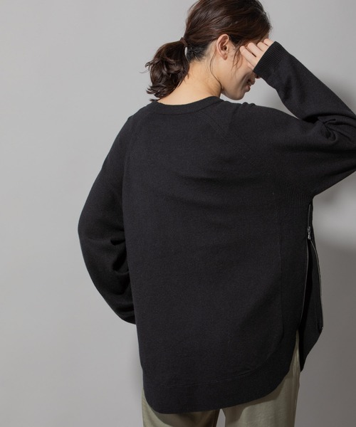 Munich(ミューニック)の「コットンウールジャージサイドジッププルオーバー(ニット/セーター・レディース・ブラック/レッド/ミント/ラベンダー/オートミール・FREE)」の9枚目の写真