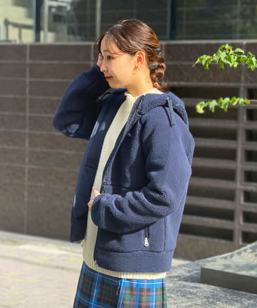 HELLY HANSEN（ヘリーハンセン）の「【HELLY HANSEN/ヘリーハンセン】FIBERPILE Hoodie（ブルゾン・レディース・ベージュ/ネイビー・M/L）」の7枚目の写真