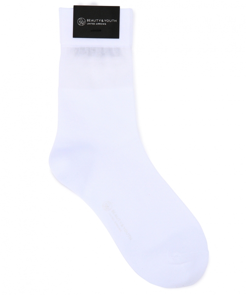 BEAUTY&YOUTH UNITED ARROWS(ビューティーアンドユースユナイテッドアローズ)の「BYTF シースルー ソリッドソックス◆(ソックス/靴下・レディース・ホワイト/ブラック・フリー)」の1枚目の写真