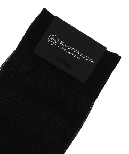 BEAUTY&YOUTH UNITED ARROWS(ビューティーアンドユースユナイテッドアローズ)の「BYTF シースルー ソリッドソックス◆(ソックス/靴下・レディース・ホワイト/ブラック・フリー)」の3枚目の写真