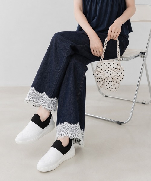 coca(ANDEX shoes product)(コカ)の「coca / BMZインソール付き ふわっと軽い 厚底 軽量 スリッポン スニーカー 121039(スニーカー・レディース・シルバー/ブラック/ブラック系その他・23cm/24cm/23.5cm/22.5cm/24.5cm)」の14枚目の写真