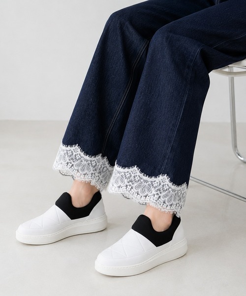 coca(ANDEX shoes product)(コカ)の「coca / BMZインソール付き ふわっと軽い 厚底 軽量 スリッポン スニーカー 121039(スニーカー・レディース・シルバー/ブラック/ブラック系その他・23cm/24cm/23.5cm/22.5cm/24.5cm)」の11枚目の写真
