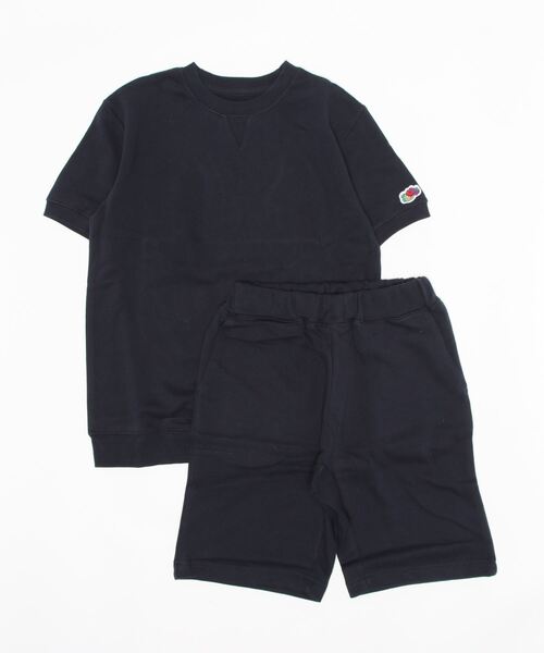 FRUIT OF THE LOOM（フルーツオブザルーム）の「裏毛 半袖セットアップ（Tシャツ/カットソー・キッズ・ブラック/ネイビー/グレー・S/M/L）」の3枚目の写真