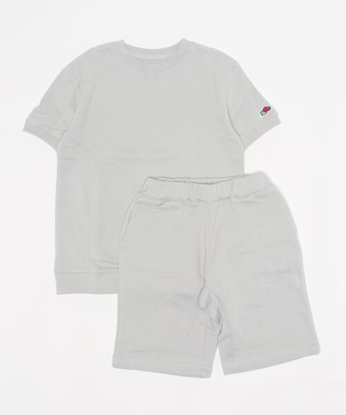 FRUIT OF THE LOOM（フルーツオブザルーム）の「裏毛 半袖セットアップ（Tシャツ/カットソー・キッズ・ブラック/ネイビー/グレー・S/M/L）」の2枚目の写真