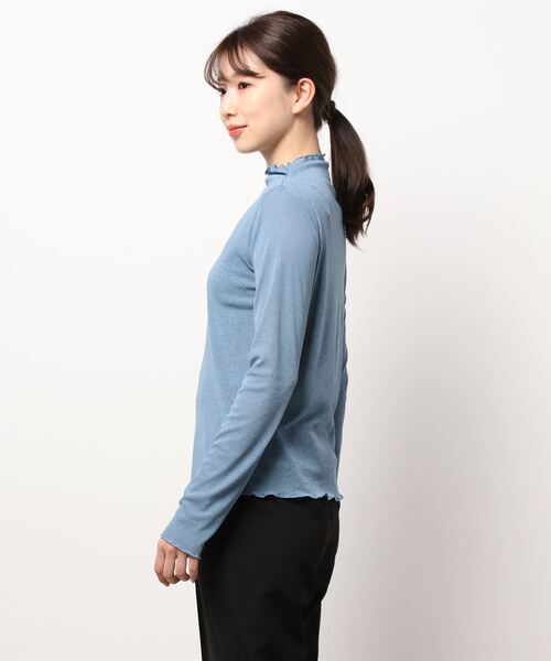 RETRO GIRL(レトロガール)の「シアーHNカットソー(Tシャツ/カットソー・レディース・ブルー/オフホワイト/グリーン/イエロー/ブラック/ダークグレー・FREE)」の7枚目の写真