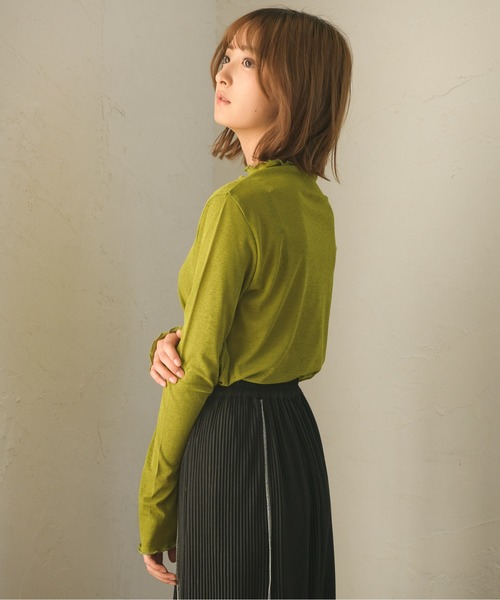 RETRO GIRL(レトロガール)の「シアーHNカットソー(Tシャツ/カットソー・レディース・ブルー/オフホワイト/グリーン/イエロー/ブラック/ダークグレー・FREE)」の17枚目の写真