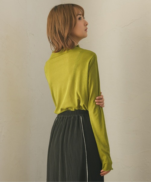 RETRO GIRL(レトロガール)の「シアーHNカットソー(Tシャツ/カットソー・レディース・ブルー/オフホワイト/グリーン/イエロー/ブラック/ダークグレー・FREE)」の19枚目の写真