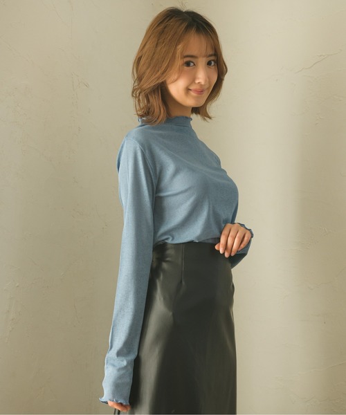 RETRO GIRL(レトロガール)の「シアーHNカットソー(Tシャツ/カットソー・レディース・ブルー/オフホワイト/グリーン/イエロー/ブラック/ダークグレー・FREE)」の22枚目の写真