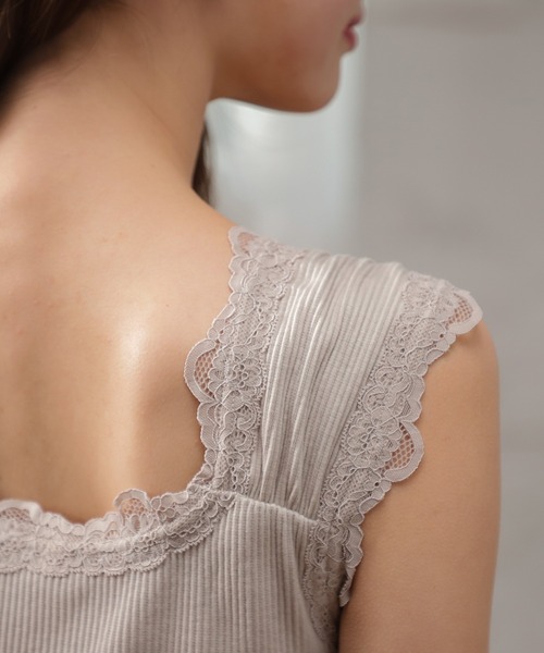 Honeys（ハニーズ）の「レース使いタンク（タンクトップ・レディース・ホワイト/ベージュ/ミント/ブラック/ピンク/モカ/オレンジ系その他・LL/S/L/M）」の19枚目の写真