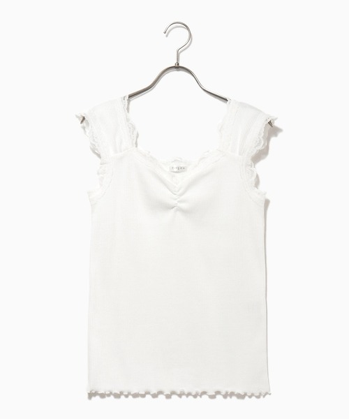 Honeys（ハニーズ）の「レース使いタンク（タンクトップ・レディース・ホワイト/ベージュ/ミント/ブラック/ピンク/モカ/オレンジ系その他・LL/S/L/M）」の14枚目の写真