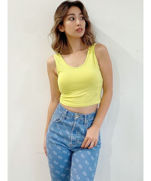 GYDA（ジェイダ）の「BACKクロスカップ付きタンクトップ（タンクトップ・レディース・ブラック/オフホワイト/イエロー・FREE）」の19枚目の写真