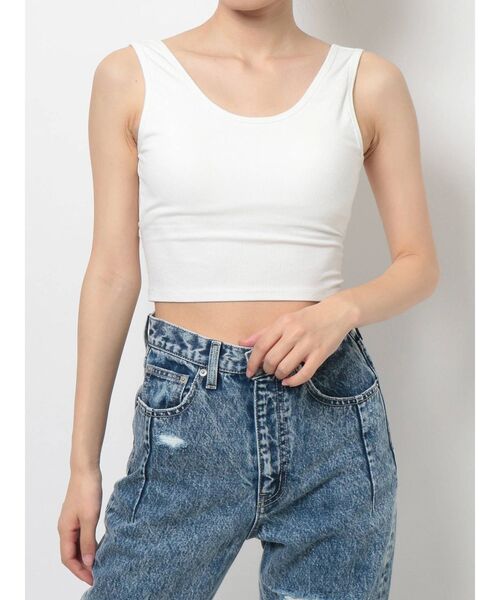 GYDA（ジェイダ）の「BACKクロスカップ付きタンクトップ（タンクトップ・レディース・ブラック/オフホワイト/イエロー・FREE）」の17枚目の写真