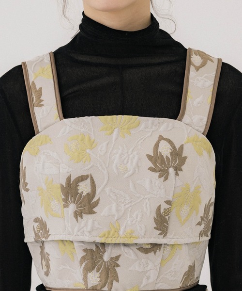 PUBLIC TOKYO（パブリックトウキョウ）の「【セットアップ対応】フクレジャガードビスチェ（ベスト・レディース・ネイビー/アイボリー・FREE）」の5枚目の写真