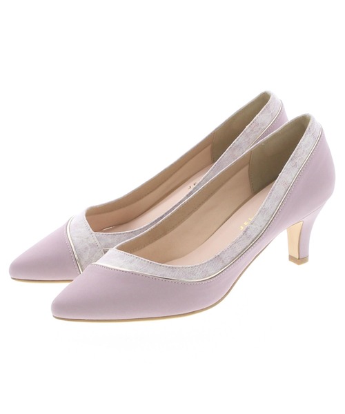 JELLY BEANS（ジェリービーンズ）の「レースコンビパンプス<ふわさら>(204-52776)JELLY BEANS(ジェリービーンズ)（パンプス・レディース・ライトグレー/ブラック/ラベンダー/ワイン・23/24/25/22/25.5/22.5/24.5/23.5/21.5）」の19枚目の写真